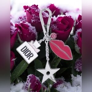 NiB Dior Miss Dior Limited Bag charm Keychain with Metal Bag Charms
